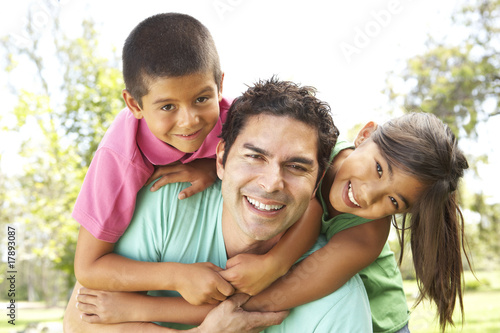 Father With Children In Park