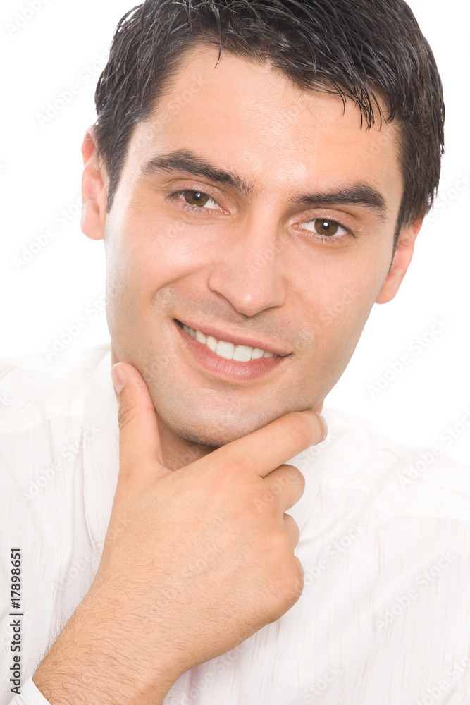 Portrait of happy businessman, isolated on white Portrait of happy businessman, isolated on white