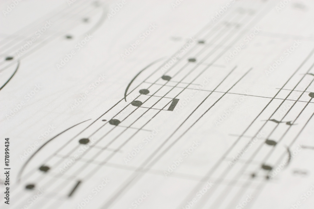 Fototapeta Closeup of music notes (with shallow depth of focus)