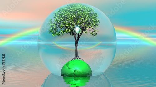 Green tree and earth in a bubble © Elenarts