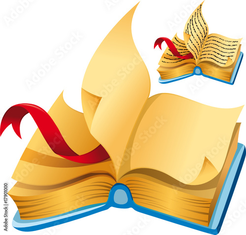 Book. Cartoon and vector isolated objects.