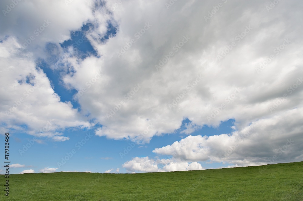 Green sky and clouds Green sky and clouds