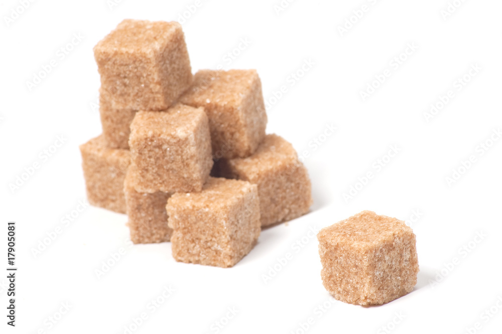 Brown sugar cubes, close-up Brown sugar cubes, close-up