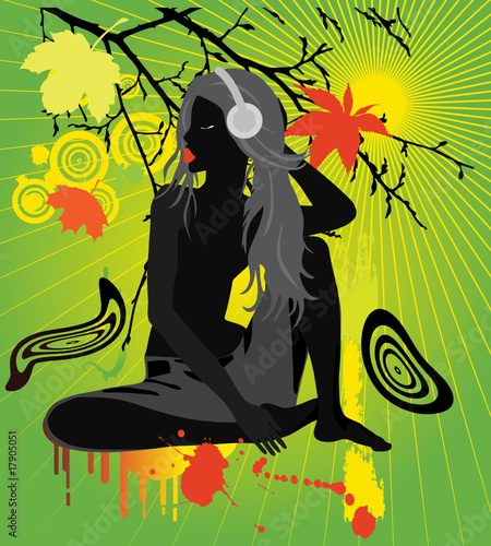 Autumn girl vector illustration