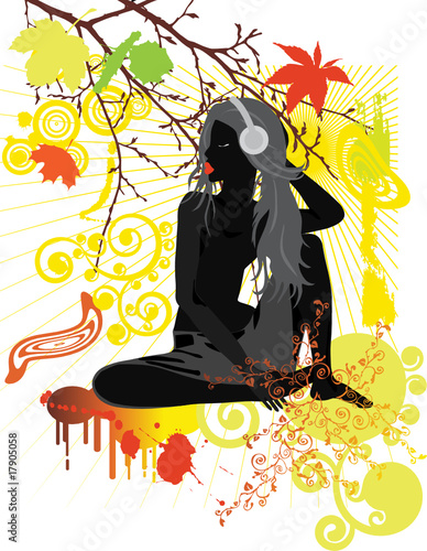 Autumn girl vector illustration