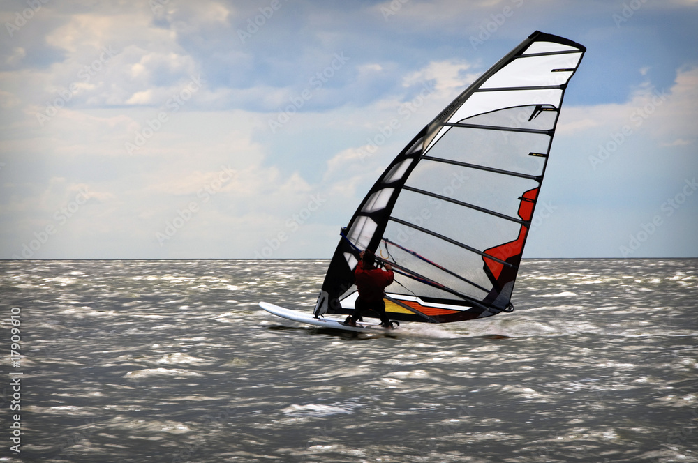 Naklejka premium Windsurfing event in Baltic sea