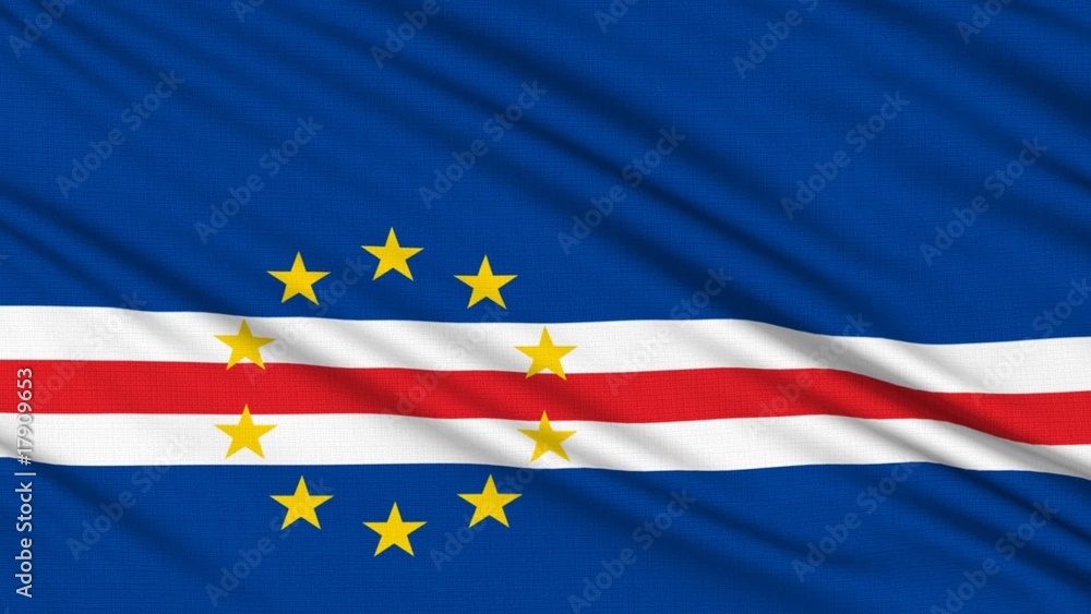 Cape Verde Flag, with real structure of a fabric Cape Verde Flag, with real structure of a fabric