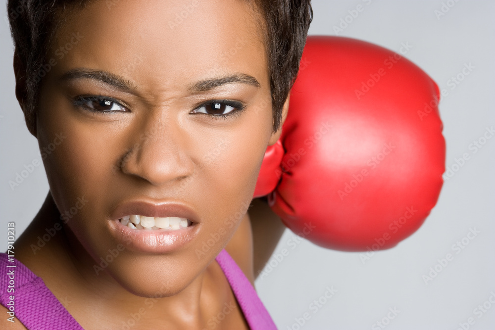 Black Boxing Woman