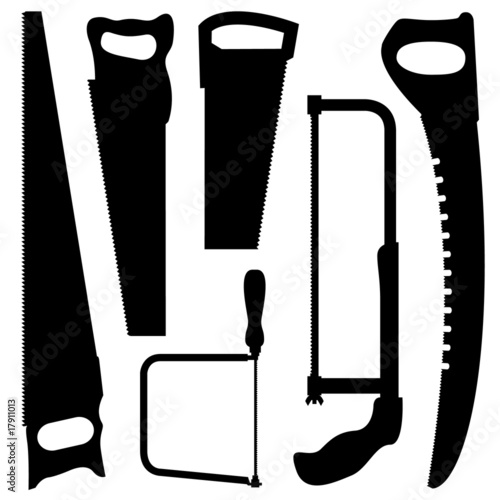 Shovels and spades in vector silhouette