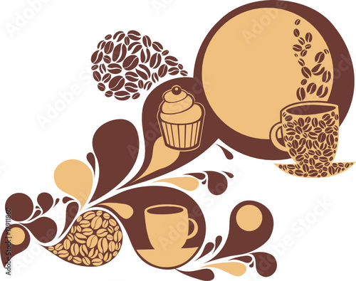 Coffee and cake background