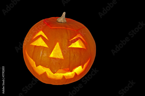horizontal pumpkin with scary face