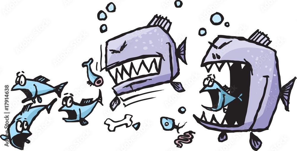 Piranha attack Stock Vector | Adobe Stock