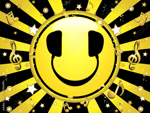 Smiley DJ Party Background