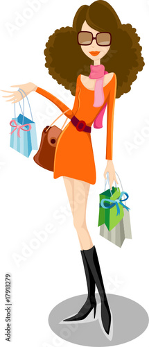 girl with shopping bags