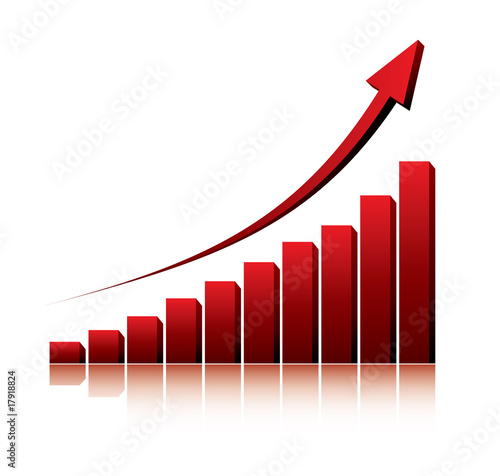 3d graph showing rise in profits or earnings