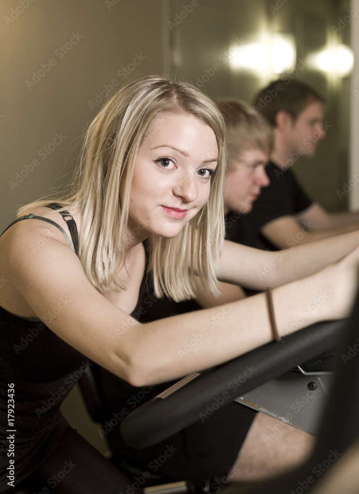 Obraz premium Three people spinning