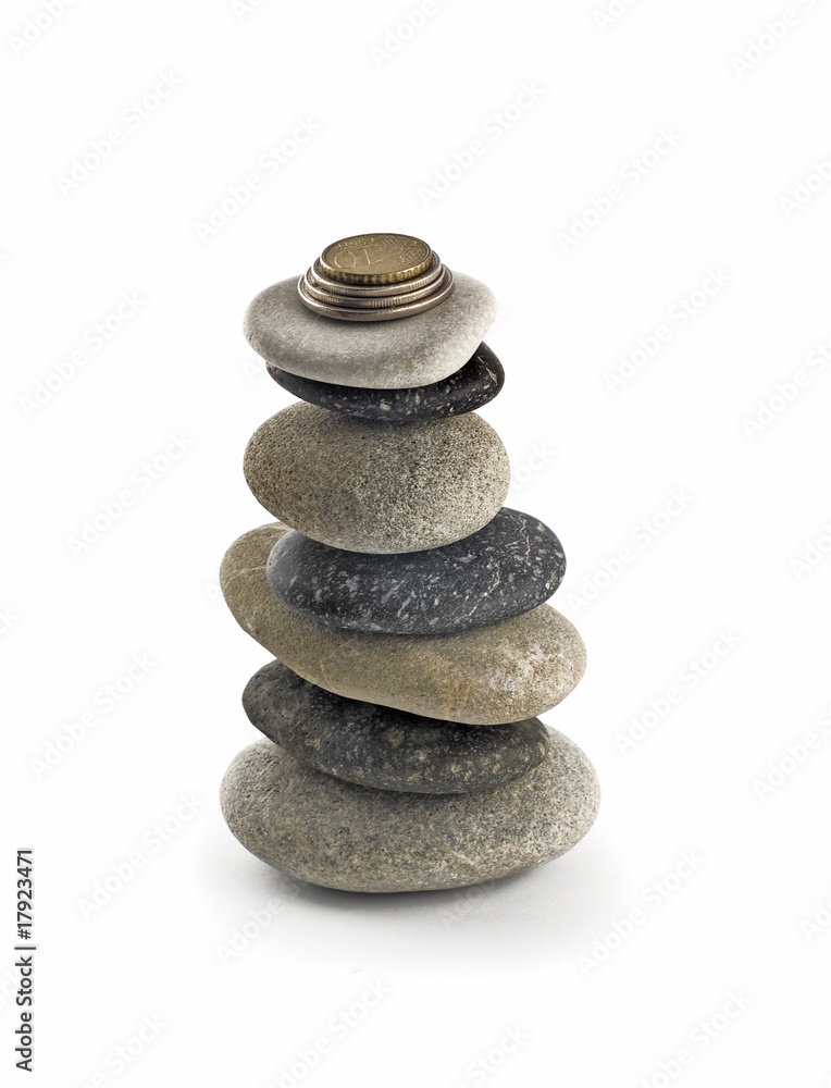 Stability and welfare - stack or tower with coins Stability and welfare - stack or tower with coins