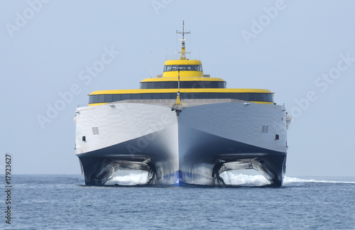 Leinwand Poster Modern high speed ferry ship