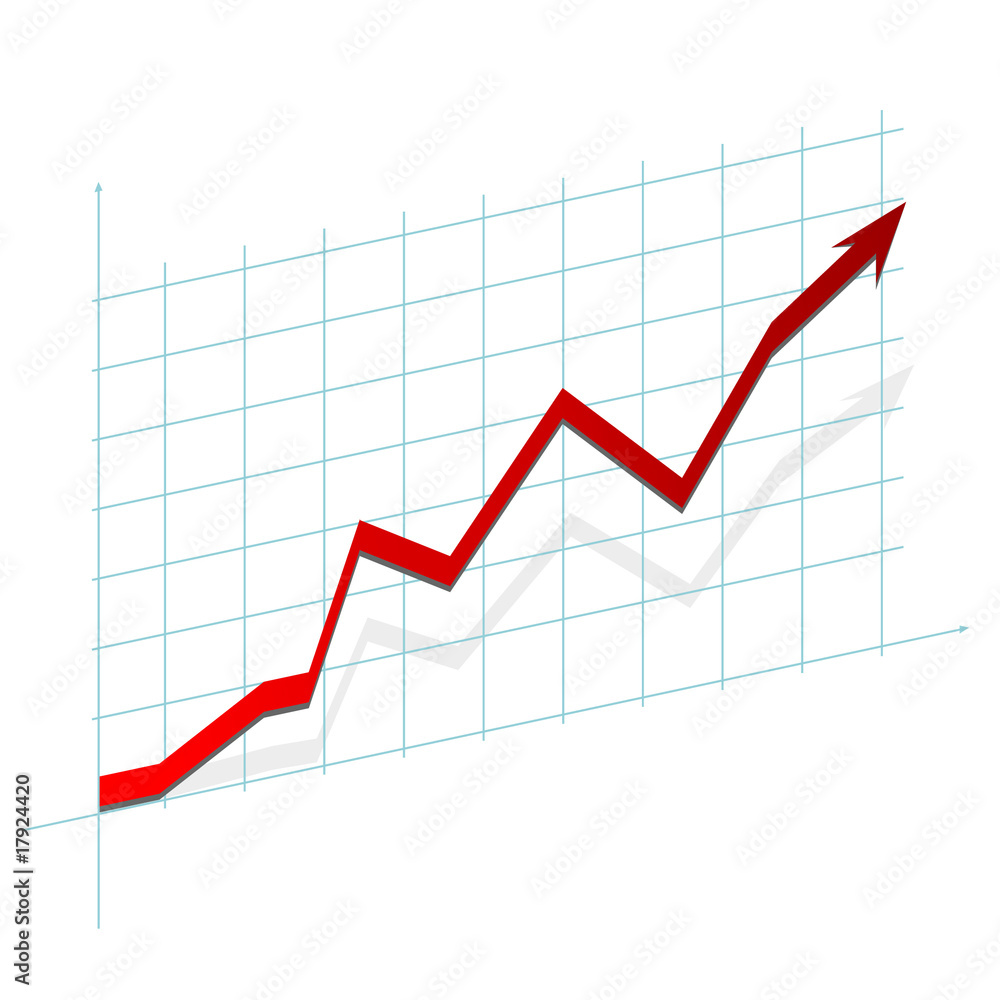 3D graph showing rise in profits or earnings 3D graph showing rise in profits or earnings