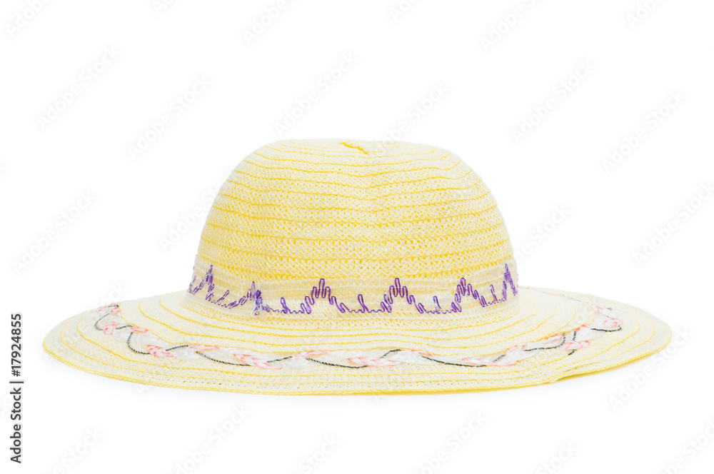 Woven hat isolated on the white background Woven hat isolated on the white background
