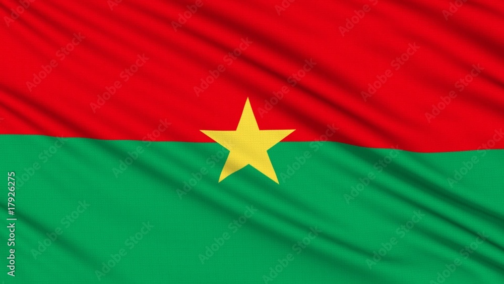 Burkina Faso flag, with real structure of a fabric Burkina Faso flag, with real structure of a fabric