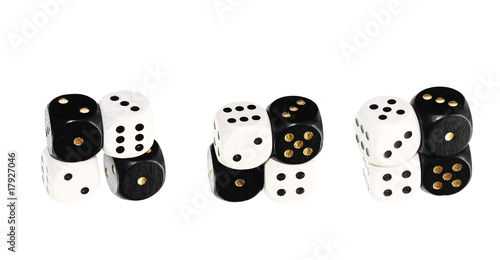 Dice close up  isolated on a white background