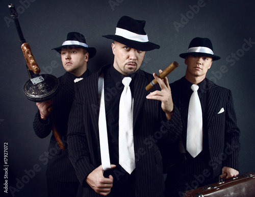 Photos Three gangsters. Gangster gang Photo.