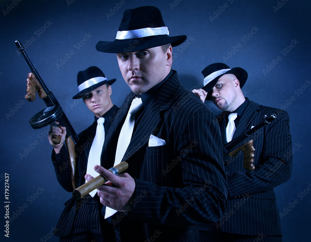 Three gangsters. Gangster gang Photo. Photos