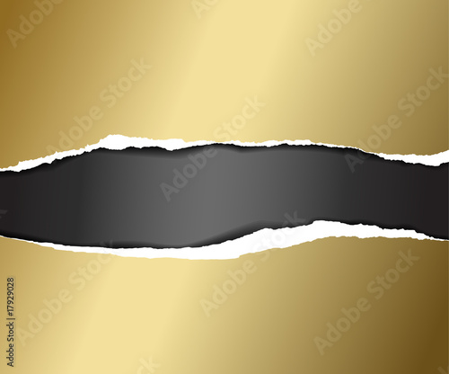 Vector ripped golden paper