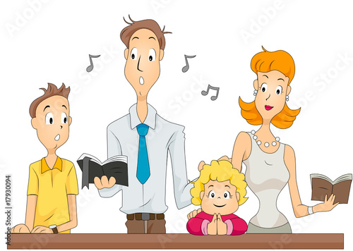 Family attending Mass