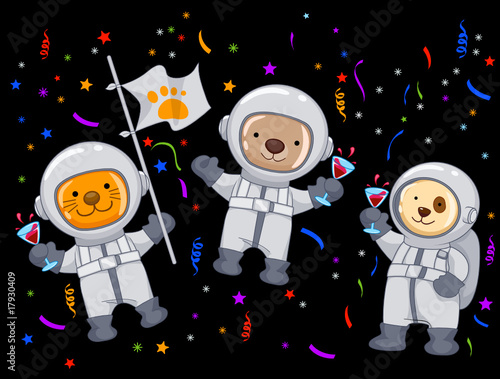 Animal Astronauts Partying