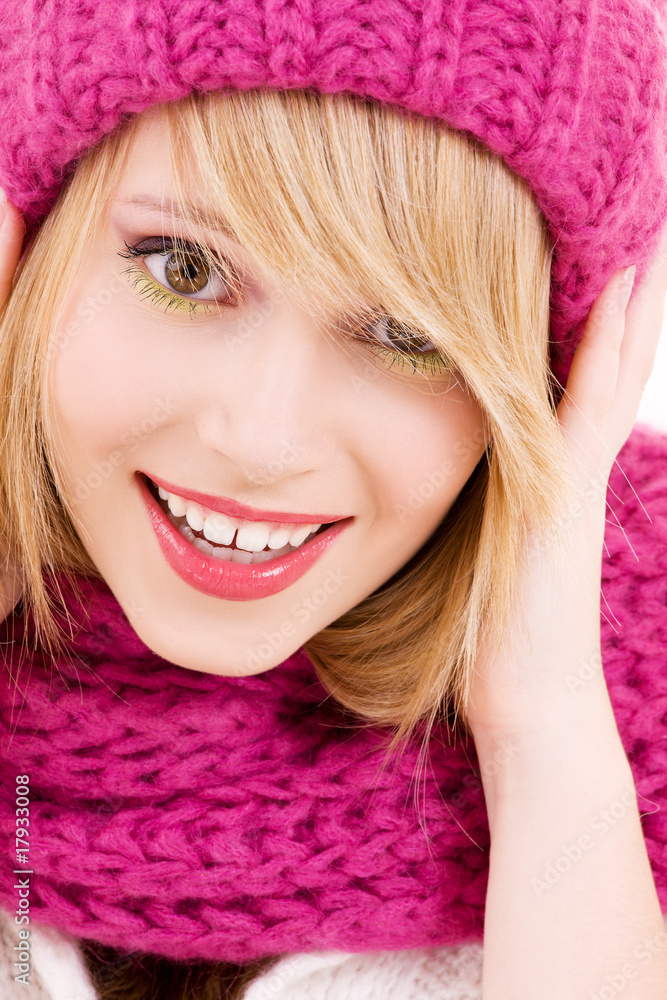 happy teenage girl in hat happy teenage girl in hat