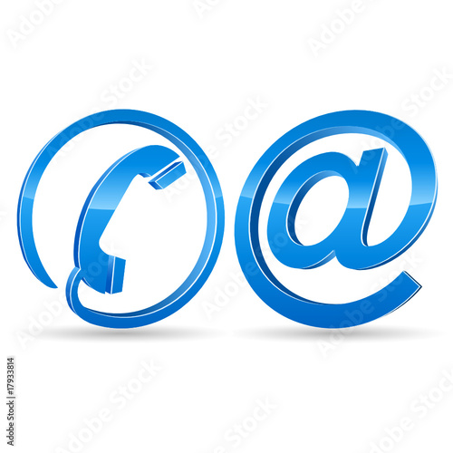 E-Mail, Telefon - Icons 3D