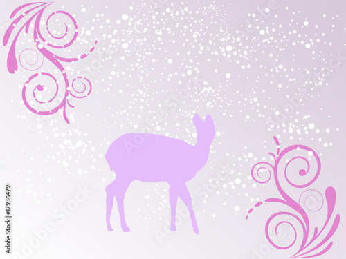 weihnachtlicher hintergrund mit reh