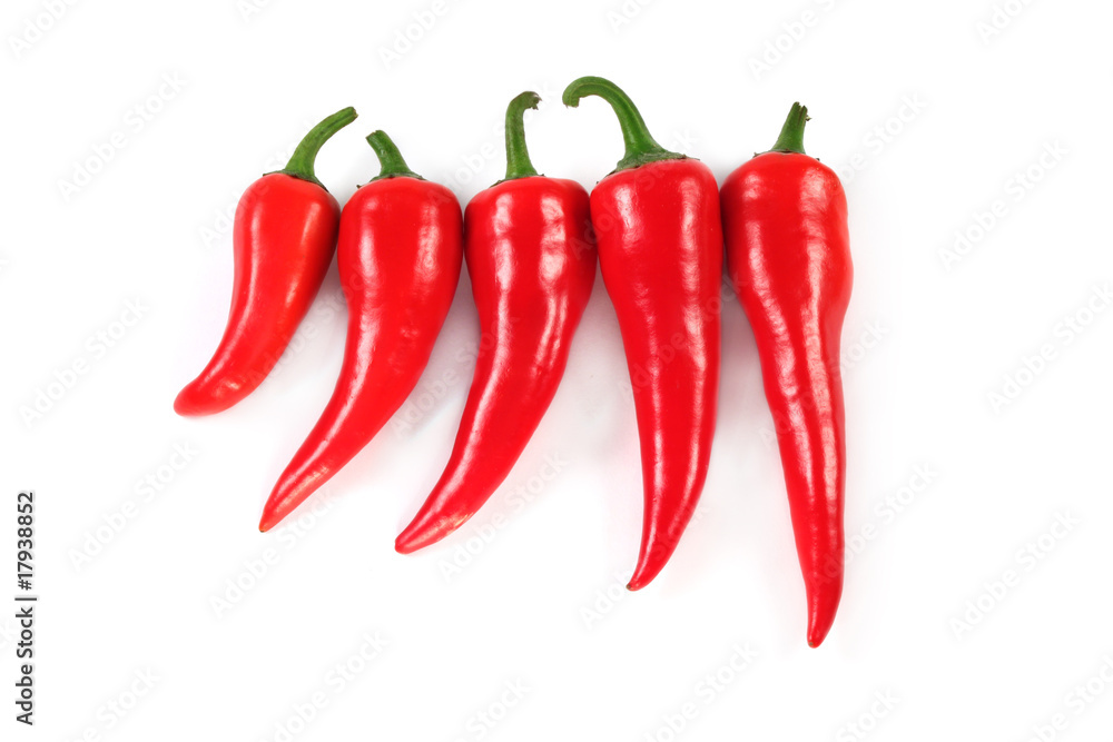 Group of chili peppers isolated Group of chili peppers isolated