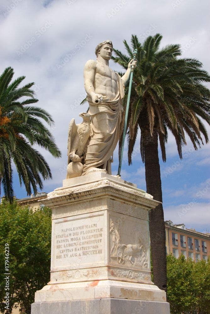 Obraz premium statue of Napoleon I in Bastia, Corsica