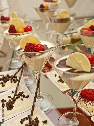 eggnog pudding, dessert buffet