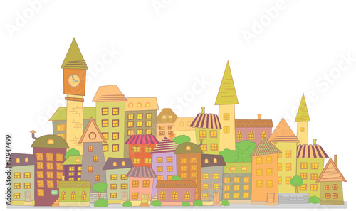 cartoon vector construction town little city