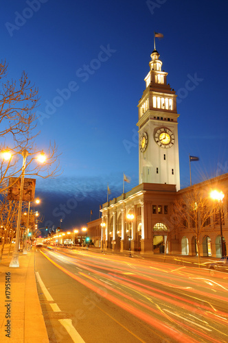 Embarcadero financial district of San Francisco at night