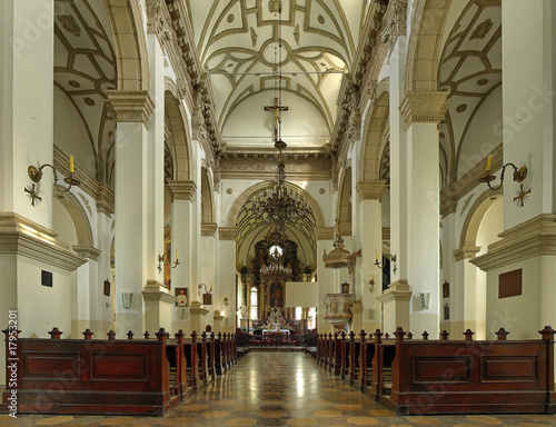 Interior the old Cathedral in Zamnosc  Poland