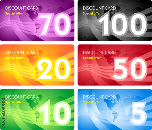 Set of discount card templates