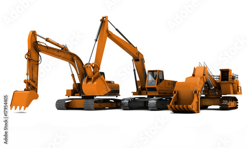 Three diggers