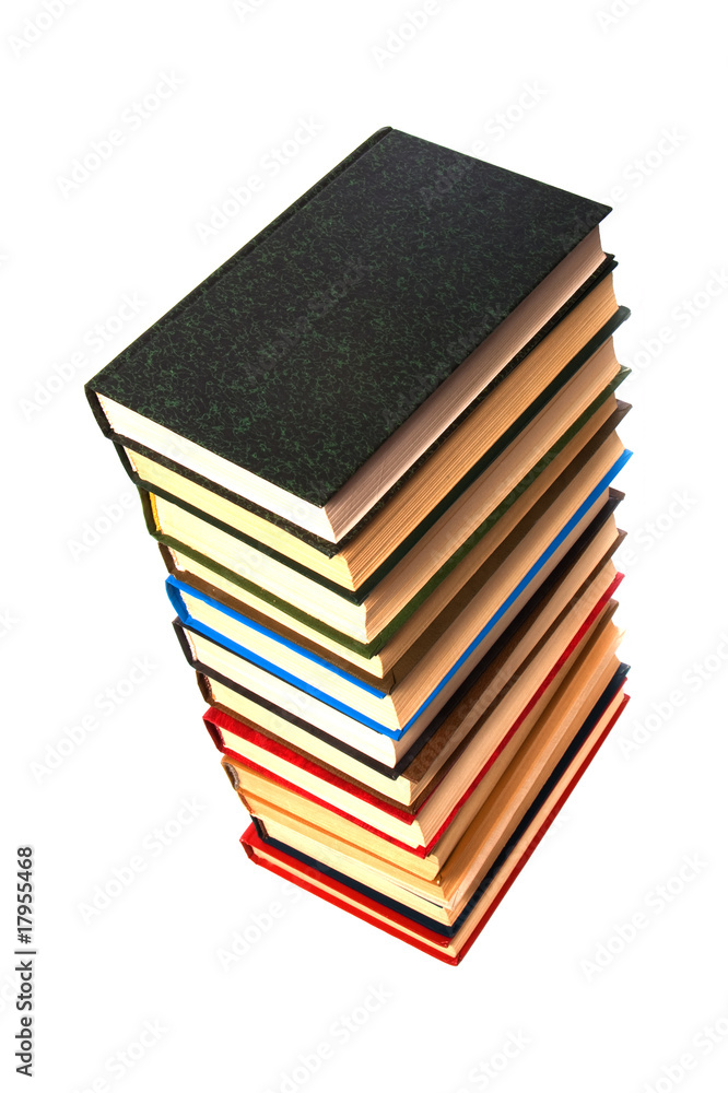 book stack isolated on the white .. book stack isolated on the white ..