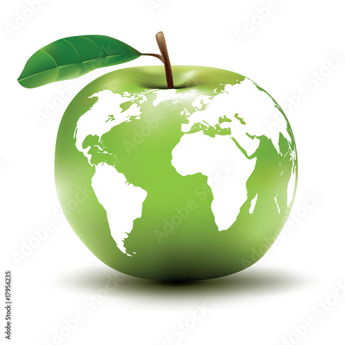 environmental earth concept / apple / globe / vector