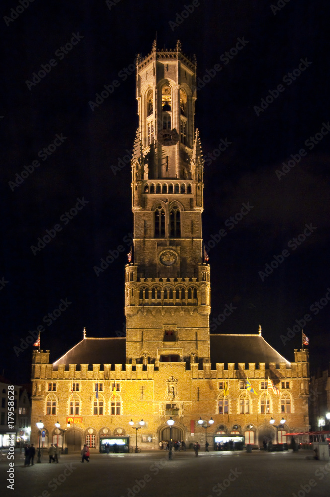 Naklejka premium bruges by night
