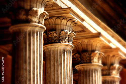 column detail from old public building, Istanbul, Turkey photo