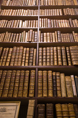 Wandcirkels Bibliotheek Donkere bibliotheek vol stoffige boeken  © Christophe Fouquin