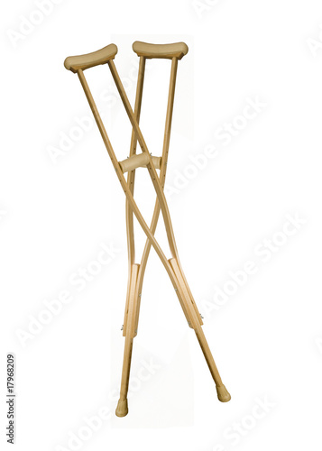 PAIR OF ADJUSTABLE CRUTCHES photo