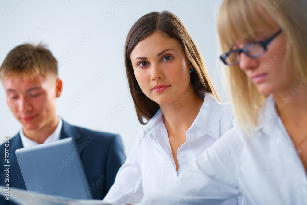 Working woman with her colleagues Working woman with her colleagues