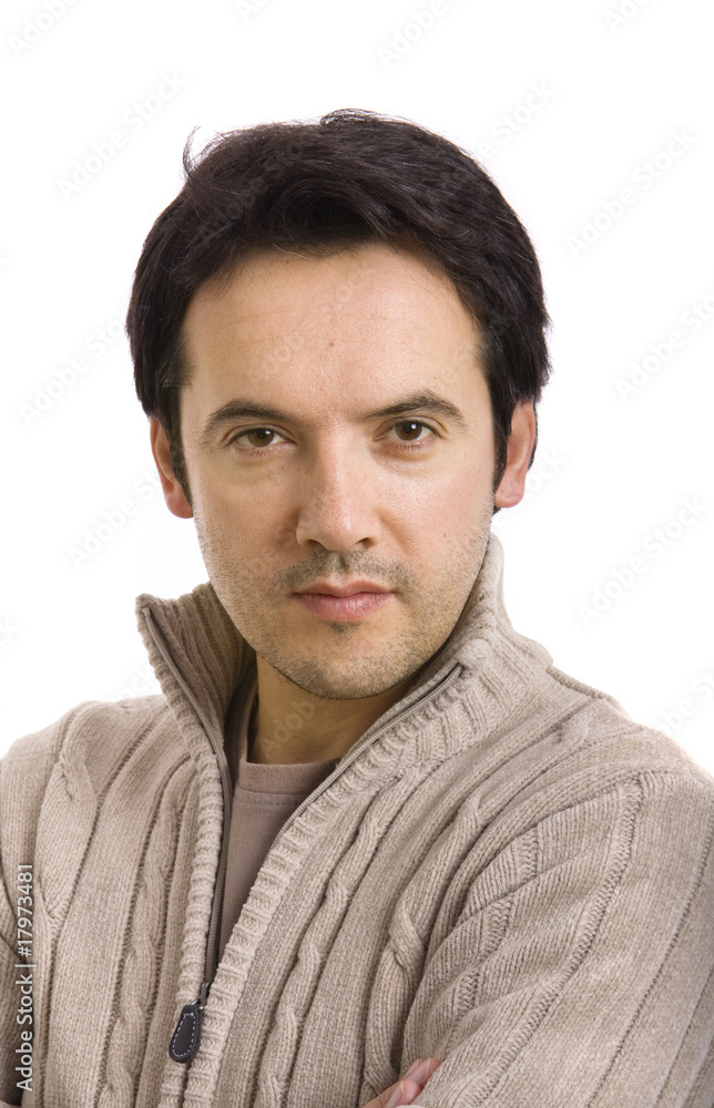 young casual man portrait, isolated on white young casual man portrait, isolated on white